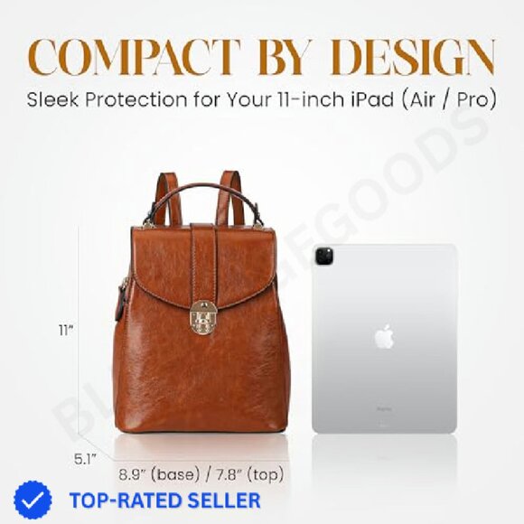 Structured Vegan Leather Backpack Purse Elegant Minimal Chic Travel Handbag - Picture 3 of 7